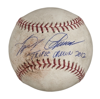 2012 Miguel Cabrera Game Used & Signed Baseball From Final Game Of Triple Crown Season (MLB Authenticated)